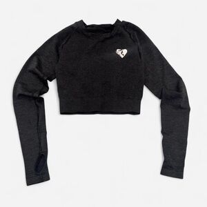 Activewear Black Long Sleeve Crop Top